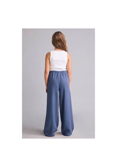 Defacto Wıde Leg Geniş Paça Keten Karışımlı Pantolon Kız Çocuk H1212a826smın245 İndigo-ın245