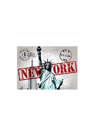 New York Ve Özgürlük Heykeli Model Mdf Tablo