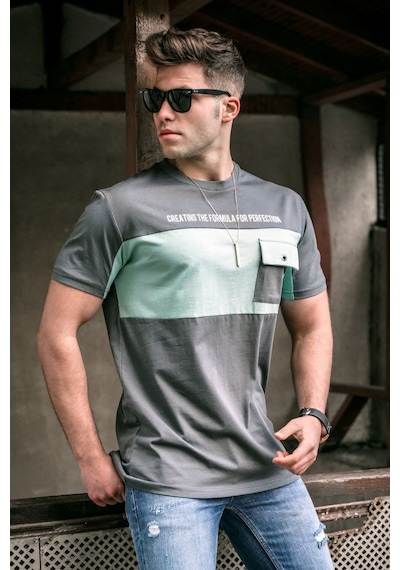 Madmext Baskılı Füme T-shirt 5356
