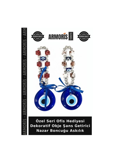 Özel Seri Ofis Hediyesi Dekoratif Obje Şans Getirici Nazar Boncuğu Askılık