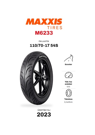 Maxxis M6233 110/70-17 54s Ön Motosiklet Lastiği