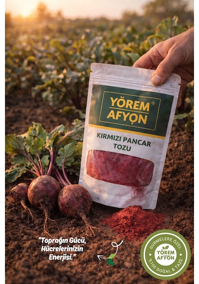 Yörem Afyon Doğal Renklendirici Ve Enerji Kaynağı Saf Nitratt Kırmızı Pancar Tozu Beta Vulgaris 120gr.