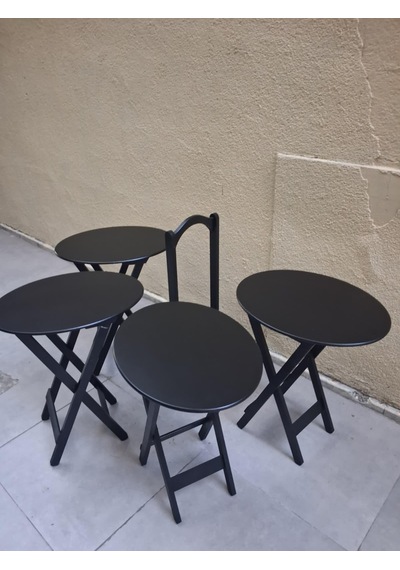 Zigon Çanta Oval 90540 Dörtlü Model Ahşap Mdf Parlak Siyah Lake El Yapımı Siyah