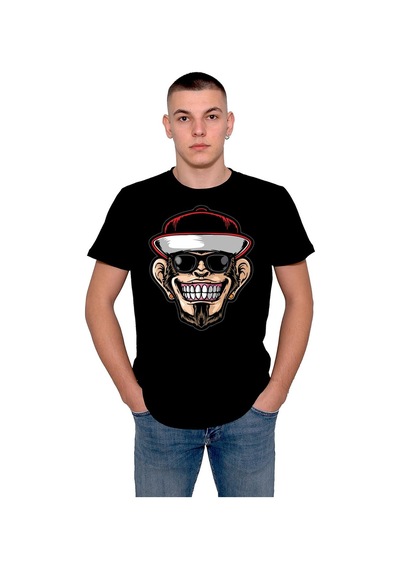 Hip Hop Rapçi Maymun Monkey Smile Kep Tişört Unisex T-shirt 001