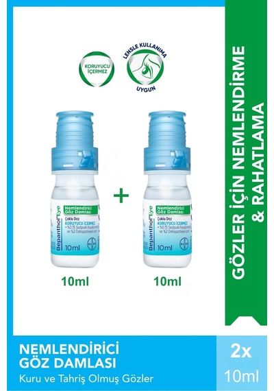 Bepanthol Eye Nemlendirici Göz Damlası 10 Ml X 2 Adet