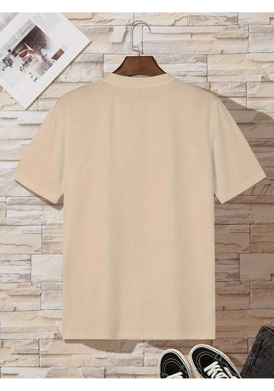 Uyguntarz Çocuk Baskılı Pamuklu Tshirt Bej
