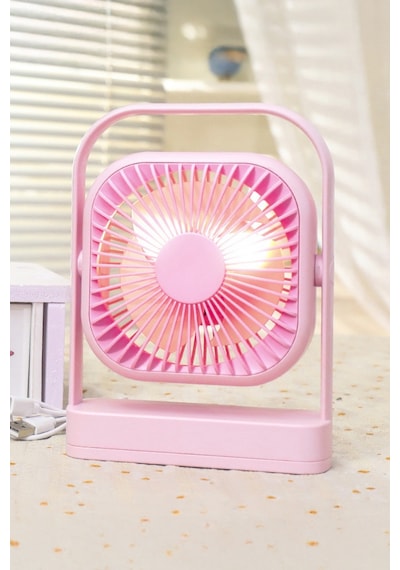 Taşınabilir Usb Şarjlı 3 Kademeli Masaüstü Fan Vantilatör Soğutucu Ys2551 Pembe
