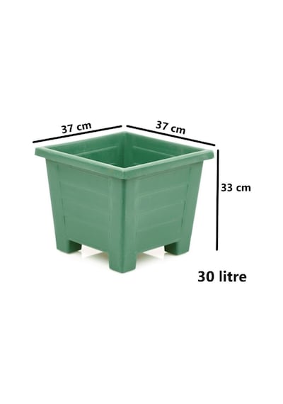 Omnipazar Sy-5848 Dekoratif Plastik Kare Ayaklı Saksı 30 Lt Yeşil 6 Adet 6 Adet