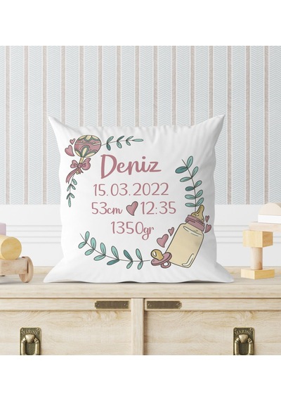 BK Gift Yeni Doğan Bebek Doğum Panosu Yastık - Model 10