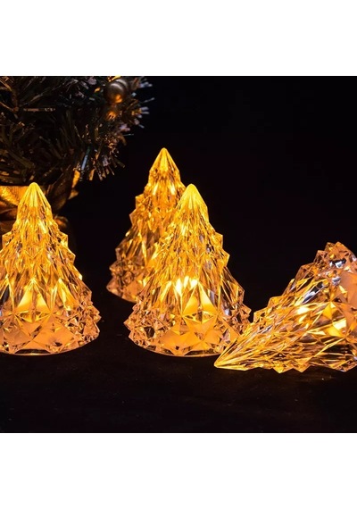 Vıp Gün Işığı Led Işıklı Çam Ağacı Mini Çam Ağacı Işıklı Yılbaşı Ağacı Warm Light Led Noel Tree