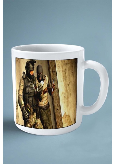 Counter Strike Cs 2 Csgo Oyun Baskılı Kupa Bardak Çift Taraflı Kişiye Özel Model 49 Çok Renkli