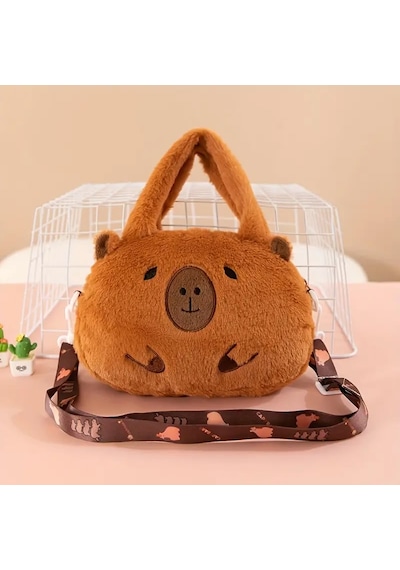 Kapibara Peluş Çanta Açık Kahverengi