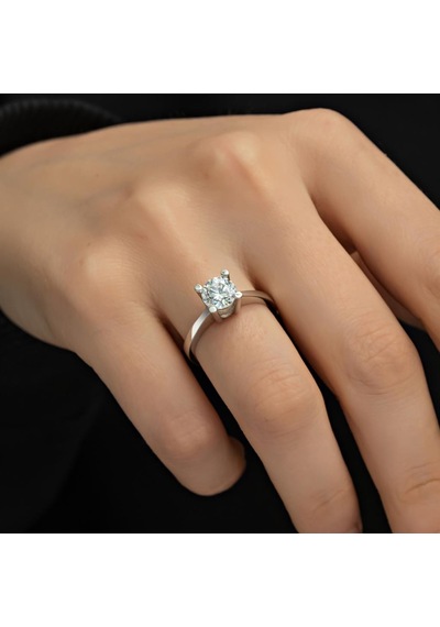 4 Tırnak Swarovski Taşlı Gümüş Yüzük