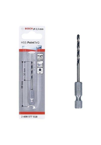 Pointteq Altıgen Şaftlı Hss Matkap Ucu 2,5 Mm - Elwm-581958