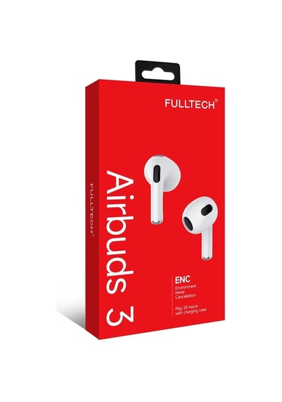 Fulltech Airbuds 3 Enc Gürültü Engellemeli Kablosuz Bluetooth 5.3 Kulaklık 24 Saat Kullanım İos Android Uyumlu
