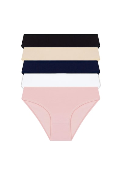 Cottonhill Basic Pamuklu Kadın Bikini Külot 5'li Paket çok Renkli Çok Renkli