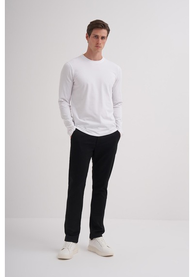Cazador 56060 Erkek Bisiklet Yaka Sweatshirt Beyaz