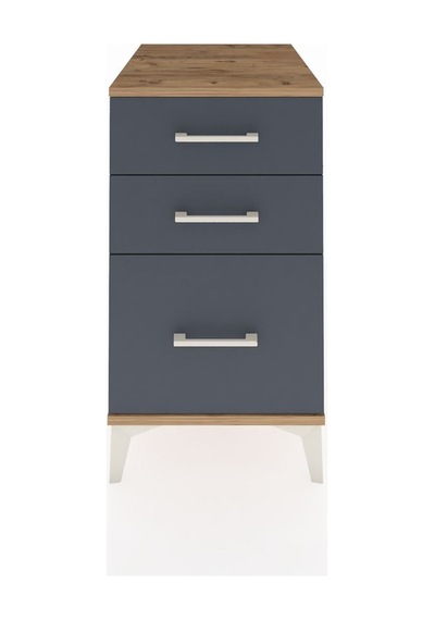 Kronos Komodin 3 Çekmeceli 44x59x80 Çam-antrasit Atlas Çam