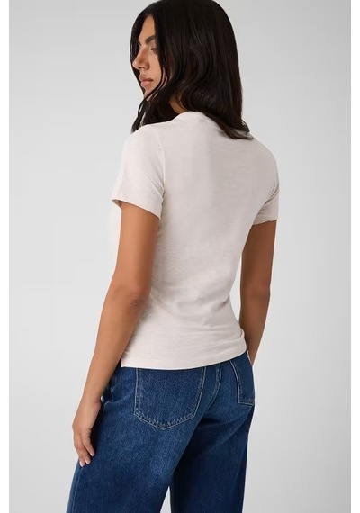 Guess Embro Regular Fit Kadın T-shirt W6bı21k6040 Bej