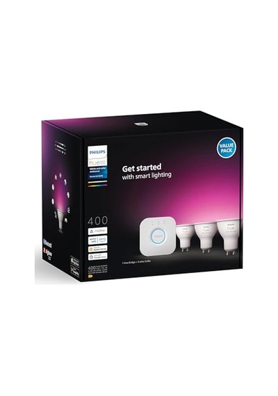 Philips Huewca 4.2w Gu10 Renkli Spot Akıllı Ampul 3'lü Başlangıç Seti