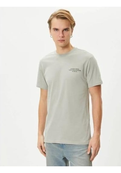 Koton 4sam10056hk 031 Gri Erkek Jersey Pamuk Kısa Kollu T-shirt Gri