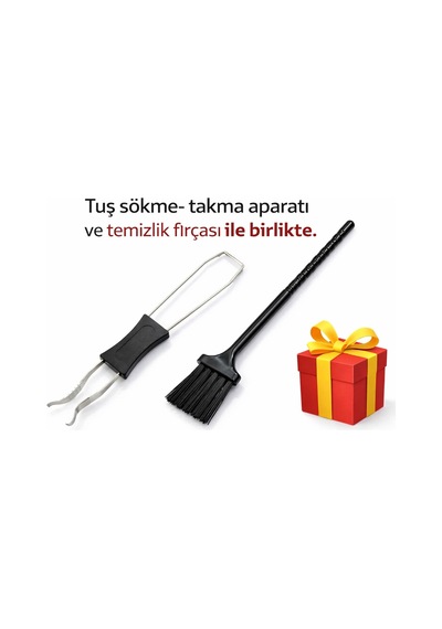 Mekanik Klavye -pbt Çift Baskı Keycap Seti- Çizgi Desenli 137 Tuşlu Yeşil - Siyah Tuş Takımı