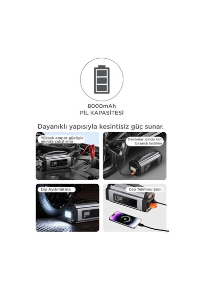 Delux Serisi Acil Durum Oto Aksesuar Araba Pompası Araç Hava Kompresörü Aps01