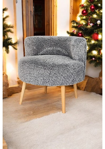Tekli Puf ,makyaj Önü Pufu,çay Seti Tekli Koltuk, Sıtlı Berjer Salon, Balkon, Ofis ,sıtlı Puf, Gri