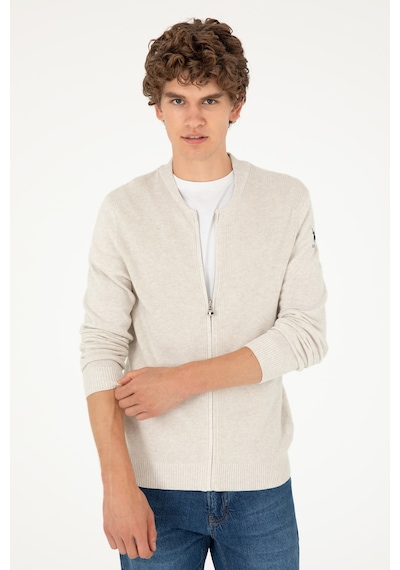 U.s. Polo Assn. Erkek Taş Melanj Hırka Triko 50293528-vr225 Taş Melanj