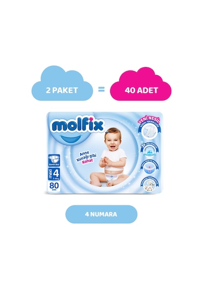 Molfix Bebek Bezi 4 Beden Maxi Fırsat Paketi 80 Adet