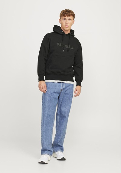 Jack & Jones Erkek Kapüsonlu Gögüs Logo Baskili Sweatshirt - Frederiksberg 12262811 Black Siyah Jack & Jones Erkek Kapüsonlu Gögüs Logo Baskili Sweatshirt - Frederiksberg 12262811 Black Siyah