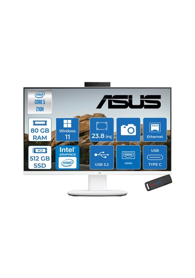 Asus V440VAK-C58512W0DH27 Core 5 210H 80 GB 512 GB SSD 23.8" W11H AIO Masaüstü Bilgisayar