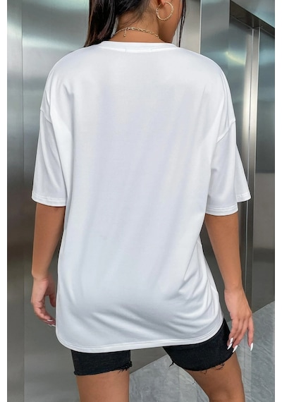 Unisex California West Coast Baskılı Tasarım Tshirt Beyaz