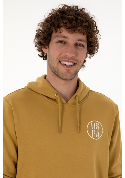 U.S. Polo Assn. Erkek Regular Fit Kapüşonlu Hardal Sweatshirt 50313718-VR151