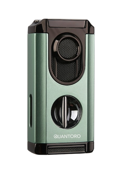 Quantoro 3 Torch Pürmüz V-cut Yeşil Metal Puro Çakmağı - Trz1175