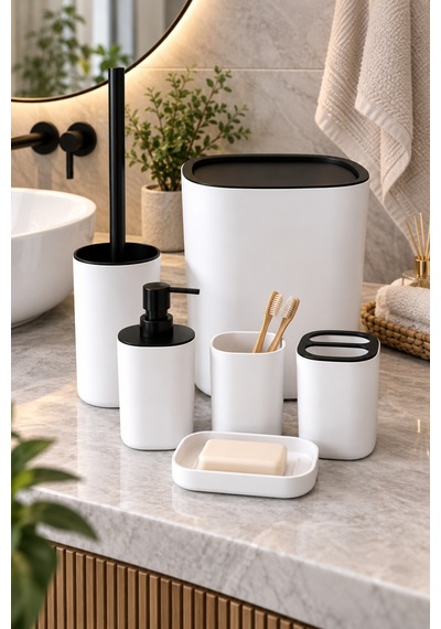 Aura 6 Parça Banyo Seti Beyaz