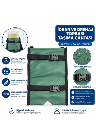 Idrar Ve Drenaj Torbası Taşıma Çantası Ayarlanabilir Kemerli, Su Geçirmez, Bacağa Sabitlenen Model