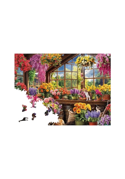 Ahşap Puzzle Yetişkin - Çiçek Serası - 450 Parça, 29 X 39 Cm - Yapıştırıcı Folyo Dahil - Benzer