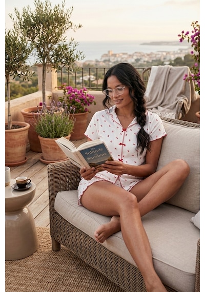 Lela Bayan Pijama Takımı 65770837 Beyaz-kırmızı