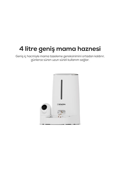 Xenon Smart Akıllı Mama Kabı Kameralı 2mp Gece Görüş, Wifi Mobil Kontrol, Çelik Kase, Çift Yönlü Ses X8610