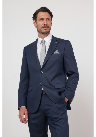 İmza Lacivert Mono Yaka 6 Drop Comfort Fit Tam Astar Esnek Takım Elbise 1001260167