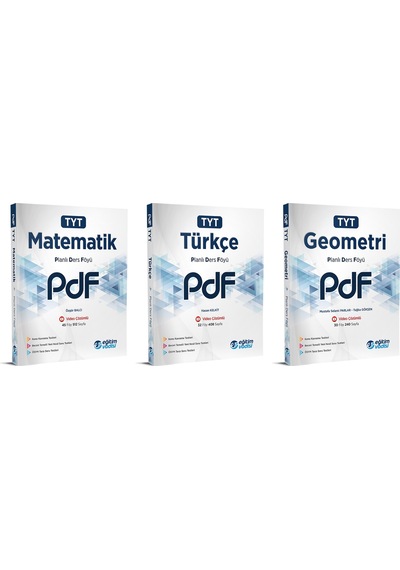Eğitim Vadisi Tyt Matematik + Türkçe + Geometri Pdf Planlı Ders Föyü Seti 3 Kitap 2023
