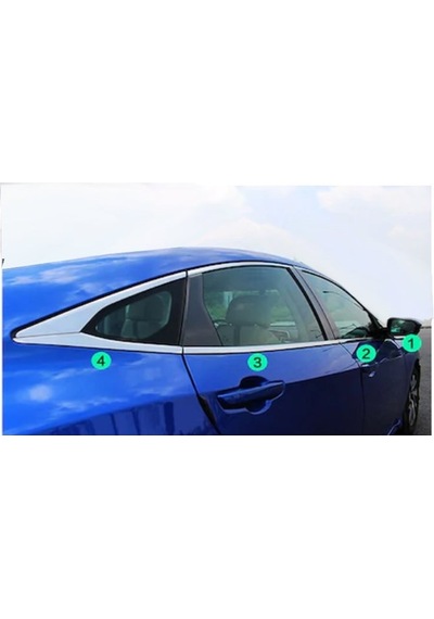 Honda Civic FC5 Krom Cam Çıtası 8prç 2016 Sonrası