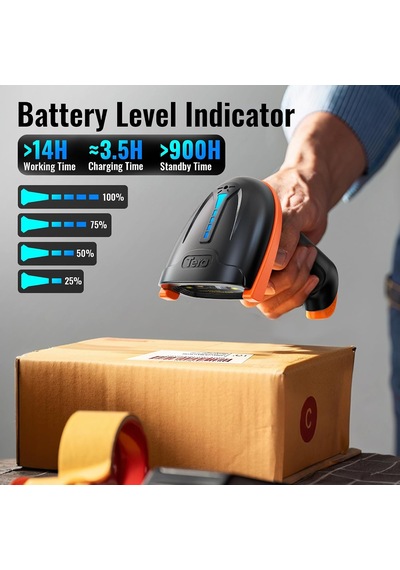 5100 Kablosuz Barkod Okuyucu - 1d Ve 2d Qr Kod Okuyucu, 2.4ghz Kablosuz Ve Usb Kablolu, 2000mah Pil Göstergeli, Ergonomik Tasarım, Darbeye Dayanıklı Silikon, Ip54 Toz Koruma, Barkod Okuyucu