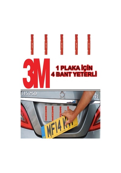 Plaka Montaj Bandı 12 Adet 3m Vhb Plaka Yapıştırma Bandı
