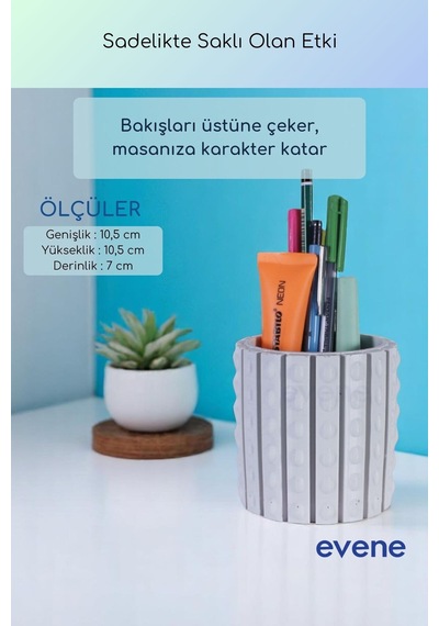 Kalemlik Masa Kalemliği Organizer Kalemlik Beyaz Renk Model 91 Çok Renkli