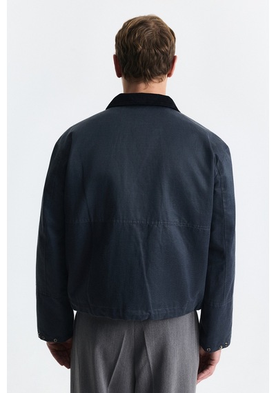 Antioch Crop Fit Dik Yaka Mont Lacivert