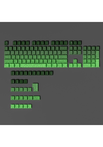 Mekanik Klavye -pbt Çift Baskı Keycap Seti- Çizgi Desenli 137 Tuşlu Yeşil - Siyah Tuş Takımı