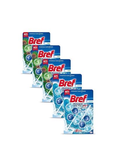 Bref Wc Power Aktiv Duopack Katı Tuvalet Bloğu 3 Çam 2 Okyanus, 5 X 2'Li Paket