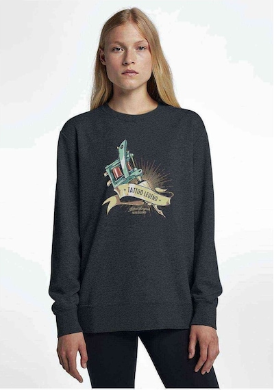 Tatto Legend Retro Baskılı Füme Antrasit Kadın Sweatshirt